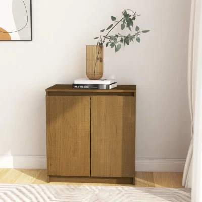 Afbeelding van Bijzetkast 60x36x65 cm massief grenenhout honingbruin