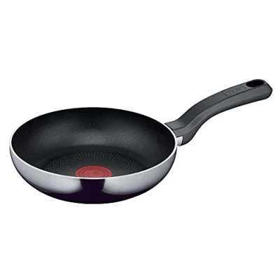 Afbeelding van Tefal D52602 Resist koekenpan 20 cm veilige titanium antiaanbaklaag temperatuurweergave eenvoudige reiniging Flame Protect technologie zwart