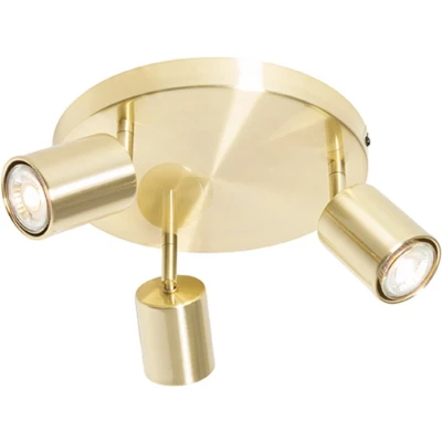 Afbeelding van QAZQA Moderne plafondlamp messing verstelbaar rond 3 lichts Java