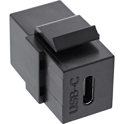 Afbeelding van InLine 76201Z USB 3.1 Keystone Snap in Insert C Vrouwelijk/Vrouwelijk Zwart