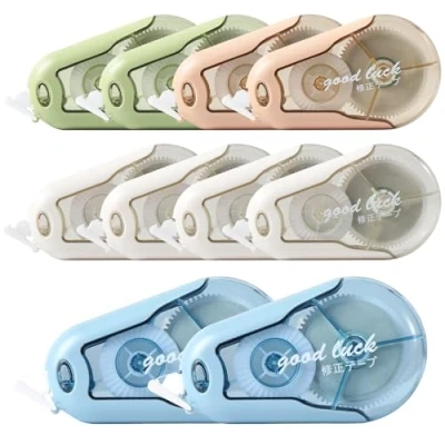 Afbeelding van Blendura Correctortape, 10 stuks, correctiemuizen, wit, 20 m x 5 mm, correctiemuis, met beschermkap, muis, voor school, schoolbenodigdheden, kantoor