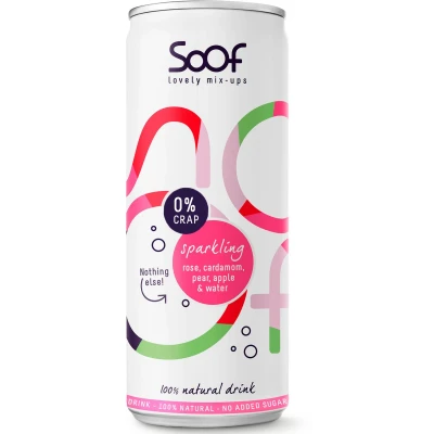 Afbeelding van Soof Sparkling Rose, Cardamom, Pear, Apple &amp; Water 250ml