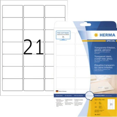 Afbeelding van Etiket HERMA 8017 63.5x38.1mm transparant 525stuks