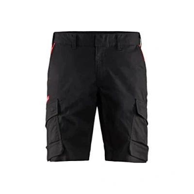 Afbeelding van Blaklader Industrie short met stretch 1446 1832 Zwart/Rood C54