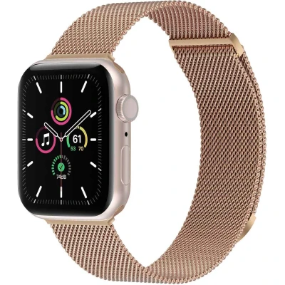 Afbeelding van imoshion Milanees magnetisch bandje voor de Apple Watch Series 1 t/m 9 / SE (38/40/41 mm) 10 (42 Maat S Rosé Goud