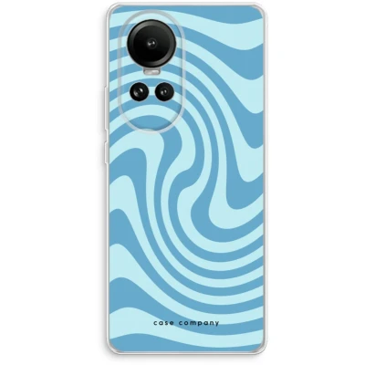 Afbeelding van Case Company® hoesje geschikt voor Oppo Reno 10 Swirl Blauw Soft Cover Telefoonhoesje Bescherming aan alle Kanten en Schermrand