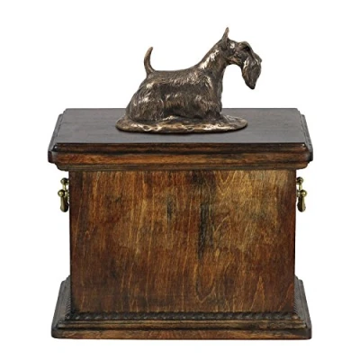 Afbeelding van Elegante urn hond voor de as van een Scottish Terrier met beeldje