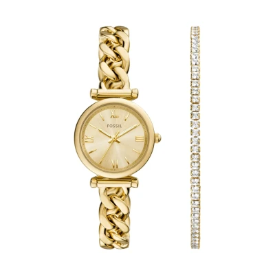 Afbeelding van Fossil dames Carlie horloge en armband set van 2 ES5387SET in de kleur Goud