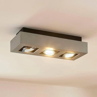 Afbeelding van Arcchio plafondlamp 3lichts aluminium H: 8.5 cm GU10 zilvergrijs