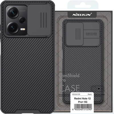 Afbeelding van Nillkin CamShield Hoesje voor de Xiaomi Redmi Note 12 Pro Plus Back Cover met Camera Slider Zwart