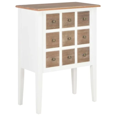 Afbeelding van Dressoir 54x30x80 cm massief hout wit