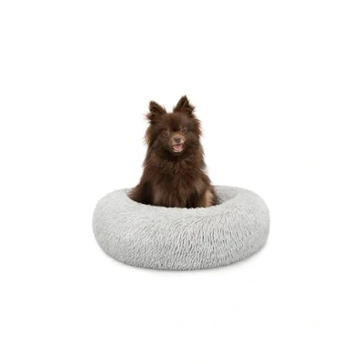 Afbeelding van lionto Hondenbank kattenbed donutbed Ø 40 cm (S) lichtgrijs