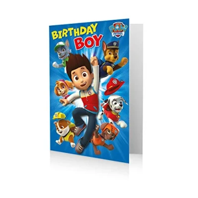 Afbeelding van Danilo Promotions Ltd Paw Patrol PA049 Officiële verjaardagskaart voor teamjongens, verschillende kleuren