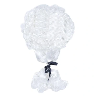 Afbeelding van VIKSAUN Witte pruik voor mannen, jurykostuum, van synthetisch haar, blond, volwassenen, popster, kostuum, carnavalskostuum, accessoires, JGA Halloween (wit)