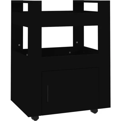 Afbeelding van vidaXL Keukentrolley 60x45x80 cm bewerkt hout zwart