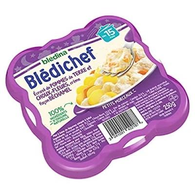 Afbeelding van Bledina Blédichef geplette aardappelen en bloemkool crème op bechamelstijl vanaf 15 maanden, 250 g