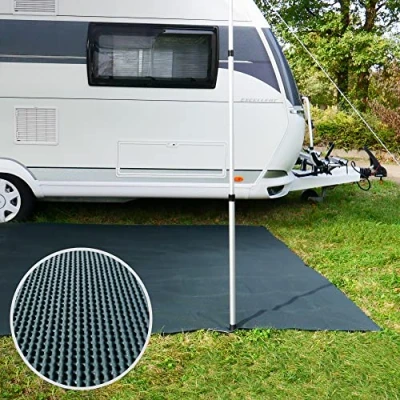 Afbeelding van your GEAR Zacht tapijt voor buiten, 8 maten, van 200 x 300 600 cm, zachte luifelmat, tentmat, campingmat met clips, haringen en draagtas, op maat te snijden, 3 4 cm