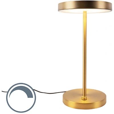 Afbeelding van QAZQA Moderne tafellamp brons incl. LED Disco