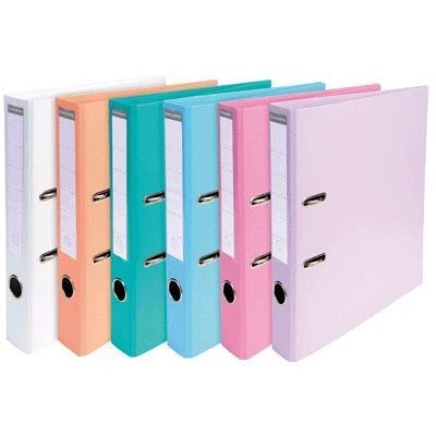 Image de Classeur à levier Exacompta format A4 maxi (interieur/exterieur) Dos 50 mm Couleurs pastel assorties Carton de 10
