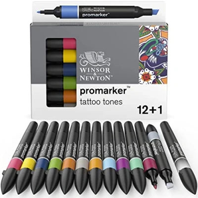Image de Winsor &amp; Newton Promarker Set 12+1 Tons Tatouage
