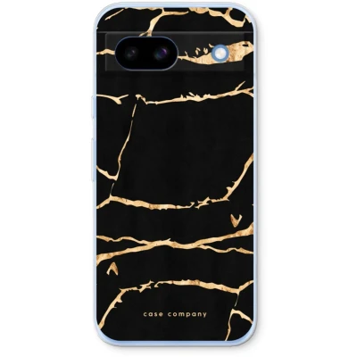 Afbeelding van Case Company® hoesje geschikt voor Google Pixel 8a Gouden marmer Soft Cover Telefoonhoesje Bescherming aan alle Kanten en Schermrand