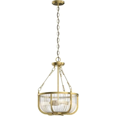 Afbeelding van Kichler LED Pendelarmatuur Roux 3X E27 Max 60W Dimbaar Natural Brass