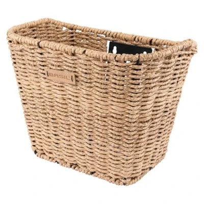 Afbeelding van Fietsmand Basil Bremen Rattan Look met FM stuurpenhouder 27 x 35 29 cm seagrass