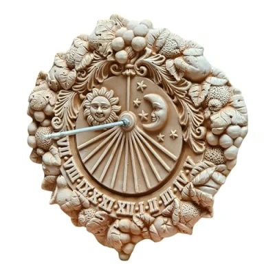 Afbeelding van Meridiana Decoratieve zonnewijzer van Italiaans terracotta vorstbestendig en weerbestendig kwaliteitsproduct handgemaakt (Meridiana 35 cm)