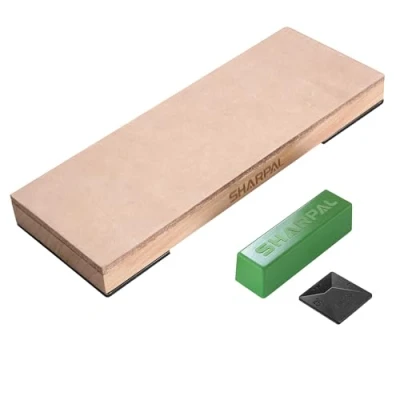 Afbeelding van SHARPAL 204N Lederen riemset bestaande uit 53 g polijsten en hoekgeleiding voor het slijpen, messenblok 20 cm x B 7,5 cm, slijpmessen, vrijstaande scheerapparaat houtschaar