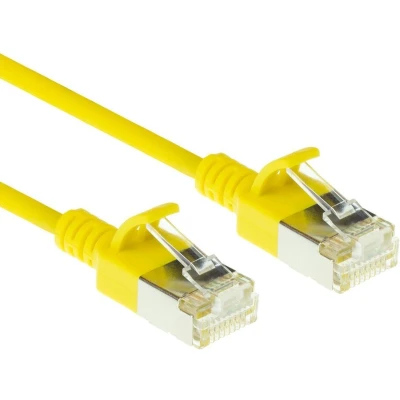 Afbeelding van ACT DC7851 LSZH U/FTP CAT6A Datacenter Slimline Patchkabel Snagless RJ45 Connectoren Geel 1,5 meter