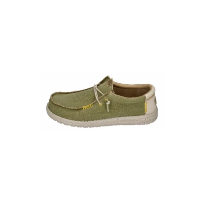Afbeelding van Hey Dude Wally Coastline Instappers, Heren, Maat: 41, Olive Textiel