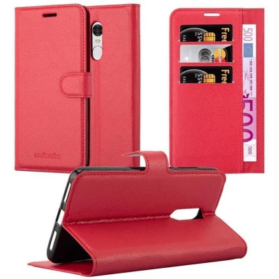 Afbeelding van Cadorabo Hoesje geschikt voor Xiaomi RedMi NOTE 4 in KARMIJN ROOD Beschermhoes met magnetische sluiting, standfunctie en kaartvakje Book Case Cover Etui