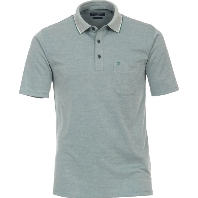 Afbeelding van Casa Moda polo heren wijde fit poloshirt lichtblauw effen