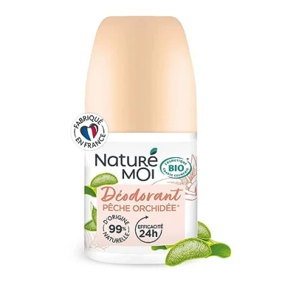 Image de Naturé Moi Déodorant roll on Efficacité 24h femme à l&#039;Aloe Vera Bio et au Magnésium Parfum Pêche Orchidée 99% d&#039;Origine Naturelle 50 ml Fabriqué en France