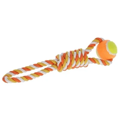 Afbeelding van Kerbl Bal aan touw 37 cm, oranje Katoen Hondenspeelgoed