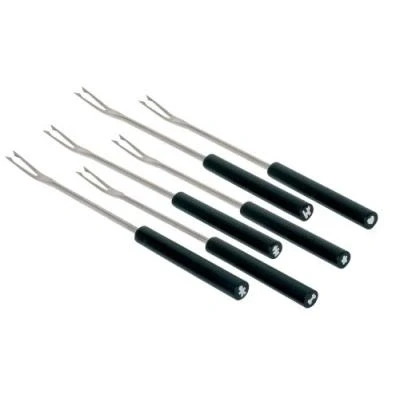Image de ALESSI SG57 B MAMI SET COMPOSÉ DE SIX FOURCHETTES À BOURGUIGNONNE EN ACIER INOXYDABLE ET MANCHE BOIS