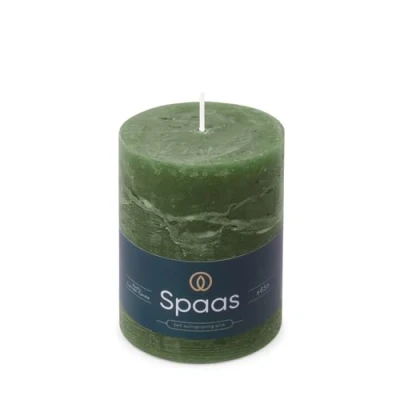 Image de Spaas Bougie Pilier Rustique 80/110 mm 65h vert foncé