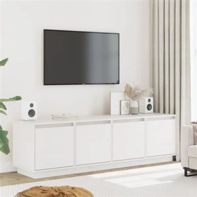 Afbeelding van Tv meubel 156x37x45 cm massief grenenhout wit