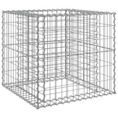 Afbeelding van vidaXL Schanskorf 70x70x65 cm gegalvaniseerd ijzer zilverkleurig