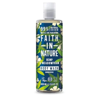 Afbeelding van Faith in Nature Douchegel en badgel, natuurlijk, hennep &amp; limnant, revitaliserend, veganistisch diervriendelijk, zonder parabenen SLS, 400 ml