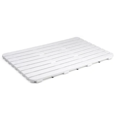 Image de TATAY Caillebotis de Douche Rectangulaire, Polypropylène, Finition Effet Bois, Antidérapant, Protection Solaire, avec Clous en Caoutchouc, Gris. Dimension 80 x 50 cm Tatay_5530116