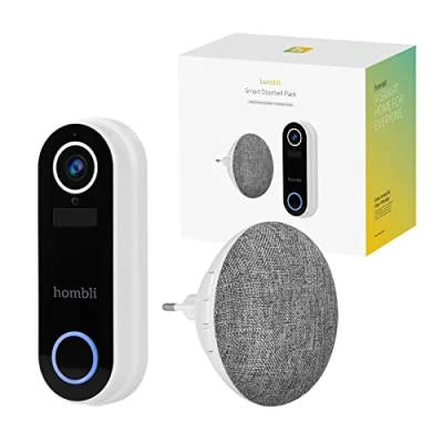 Afbeelding van Hombli Slimme Deurbel 2 1080p Video en Chime Promopakket, Tweewegsgesprek, Bewegingsdetectie, MicroSD Cloudopslag Wit