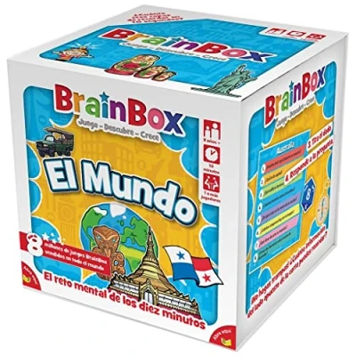 Afbeelding van Beezerwizzer Studio BrainBox De wereld geheugenkaartspel en observatie voor gezinnen kinderen Educatief vanaf 8 jaar 1 speler 10 minuten per spel