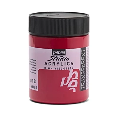Image de Pébéo Acrylique Fine Studio Acrylics Peinture Rouge Carmin Naphtol 500 ml