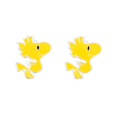 Afbeelding van Peanuts Woodstock gele animatie oorbellen, fan merch, tv serie, Sterling zilver, Geen edelsteen