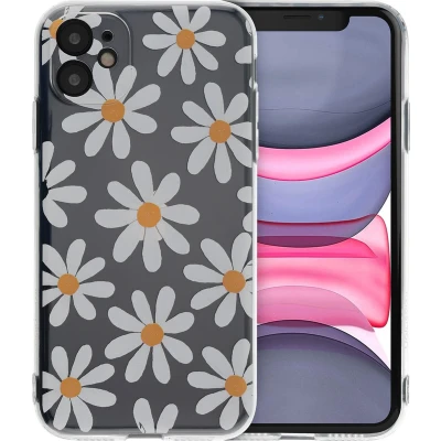Afbeelding van iMoshion hoesje Geschikt voor iPhone 11 Siliconen Design Meerkleurig / Daisy Flower