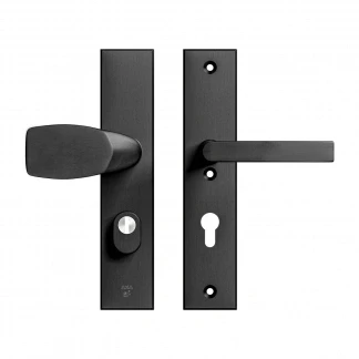 Afbeelding van AXA Veiligheidsbeslag (Edge Plus) Zwart geslepen: Knop Kruk (model Wing Blok) PC72 met kerntrek beveiliging SKG***