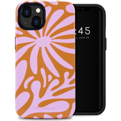 Afbeelding van Selencia Hoesje Geschikt voor iPhone 13 Vivid Backcover Modern Bloom Pink