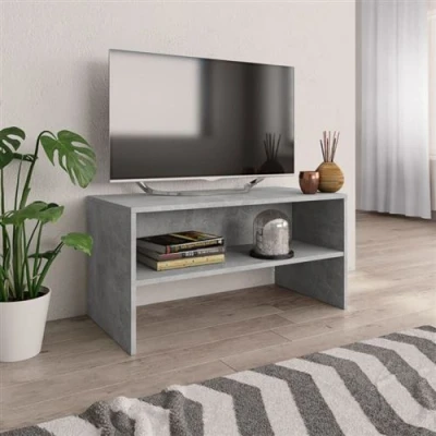 Afbeelding van Tv meubel 80x40x40 cm bewerkt hout betongrijs