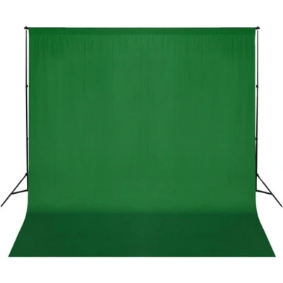 Afbeelding van vidaXL Achtergrond chromakey 300x300 cm katoen groen
